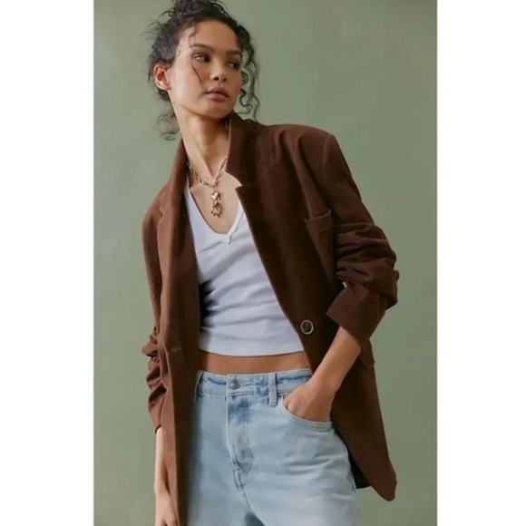 NEW Free People Paper Cut Faux Suede Blazer NWOT MSRP $198